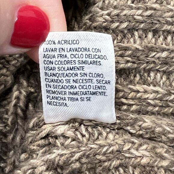 St. John's Bay Women's Knit Sweater Size XL Chunky Zip Front Long Sleeves Brown - Picture 10 of 13